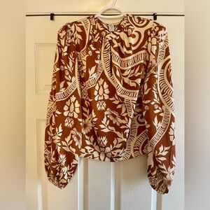 Joie Cropped Long Balloon Sleeve Blouse Women’s L